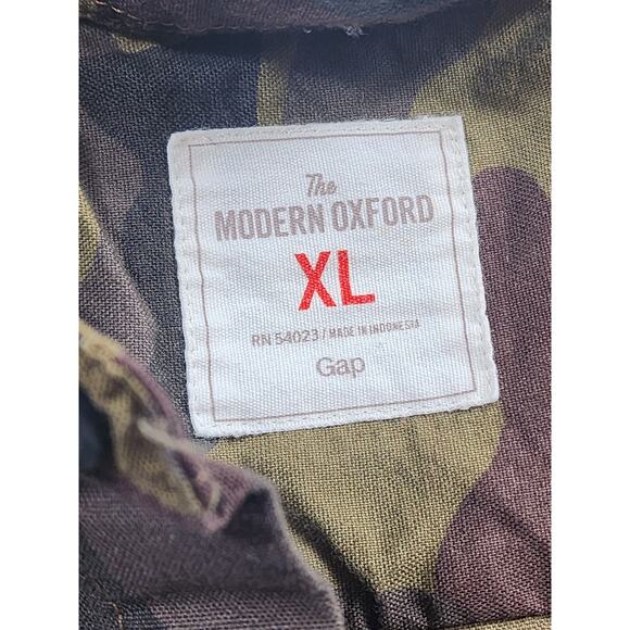GAP Modern Oxford Shirt Womens XL Camo Long Sleeve Tapered Fit Camouflage Button - Picture 8 of 10